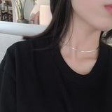 Snake Bone Chain Choker Necklace 925 Sterling Silver Short Necklace For Women