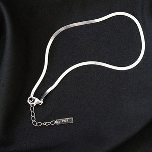 Real 925 Sterling Silver Snake Bone Chain Anklet Bracelet for Women