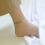 Real 925 Sterling Silver Snake Bone Chain Anklet Bracelet for Women