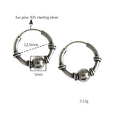 925 Sterling Silver Statement Ball Hoop Earrings for Women