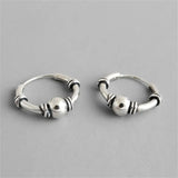 925 Sterling Silver Statement Ball Hoop Earrings for Women