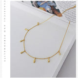 Water Drop 18k Choker Necklace 925 Silver Short Necklace For Women
