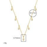 Water Drop 18k Choker Necklace 925 Silver Short Necklace For Women