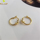 925 Silver Circle Hoop Earrings Women 18k Jewelry