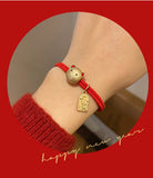 Year Rabbit Tigers Zodiac Red Rope Bracelet Hair Tie Headdress