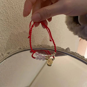 Year Rabbit Tigers Zodiac Red Rope Bracelet Hair Tie Headdress