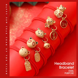 Year Rabbit Tigers Zodiac Red Rope Bracelet Hair Tie Headdress