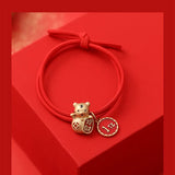 Year Rabbit Tigers Zodiac Red Rope Bracelet Hair Tie Headdress