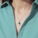Moissanite Sunflower Pendant Necklace S925 Silver 50 Point Necklace for Women