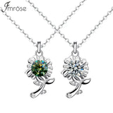 Moissanite Sunflower Pendant Necklace S925 Silver 50 Point Necklace for Women