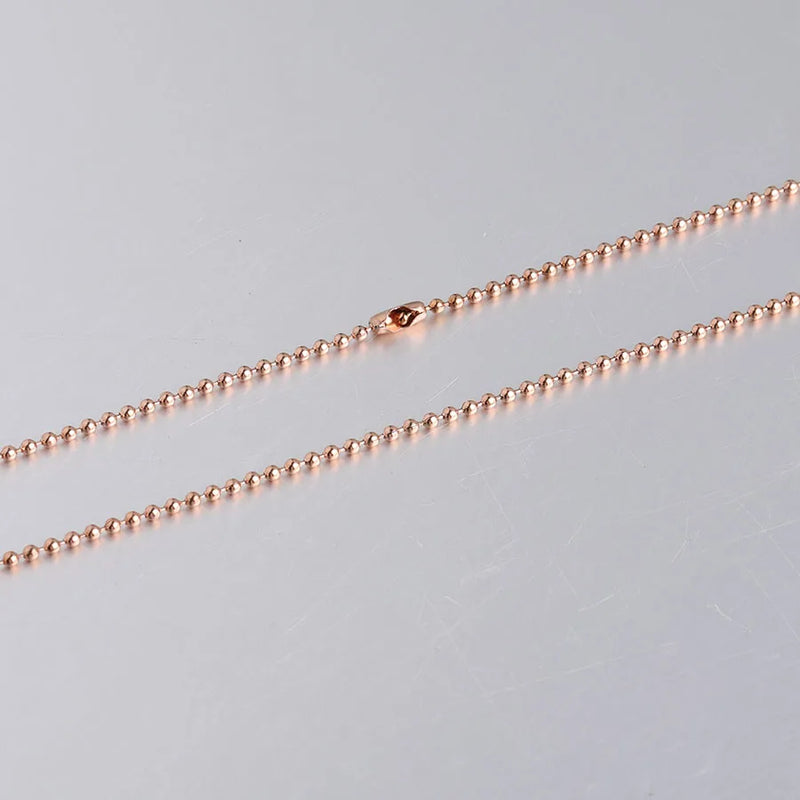 1.5mm Ball Bead Chain Necklace Steel Rose Stainless DIY 20'' 10piece/lot