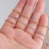 1.5mm Ball Bead Chain Necklace Steel Rose Stainless DIY 20'' 10piece/lot