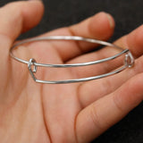 Fnixar 1.6mm Expandable Bangle Bracelet DIY Charm Wire Adjustable 10pcs