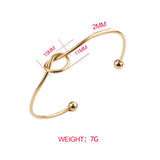 Fnixar Heart Knot Bangle Stainless Steel Open Cuff Wrist Bangles