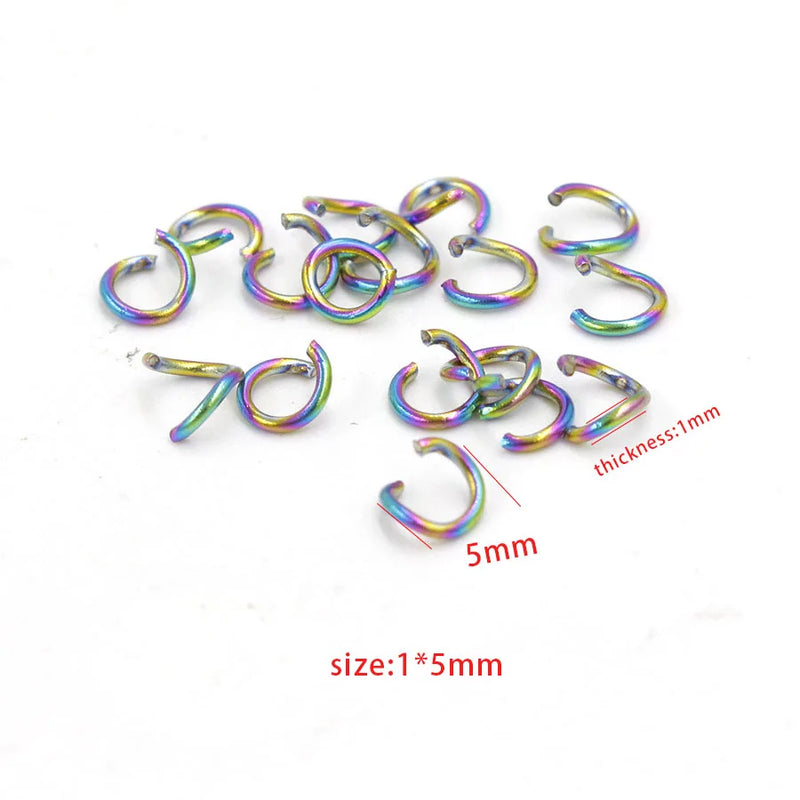 Rainbow Stainless Steel Jump Ring 100pcs/lot