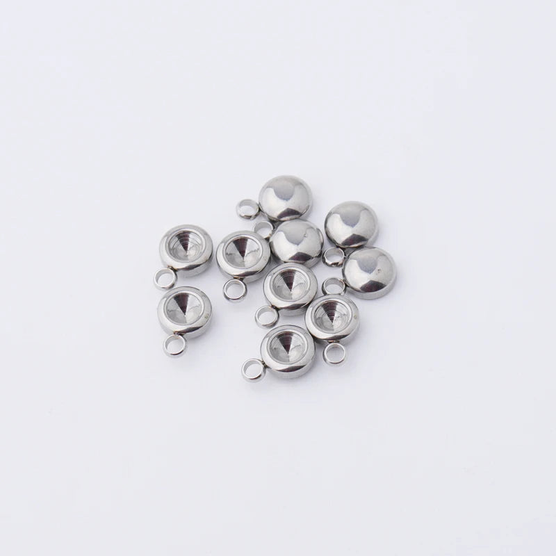 Fnixtar 100Pcs/Lot Stainless Steel Charms for Necklace Pendant Jewelry
