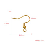100pcs Stainless Steel Earring Hooks Hypoallergenic DIY Jewelry