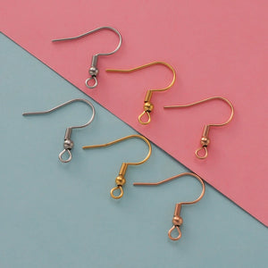 100pcs Stainless Steel Earring Hooks Hypoallergenic DIY Jewelry
