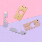 10Pairs Split Heart Strip Charms Mirror Polish Stainless Steel Charms