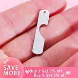 10Pairs Split Heart Strip Charms Mirror Polish Stainless Steel Charms