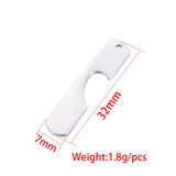 10Pairs Split Heart Strip Charms Mirror Polish Stainless Steel Charms