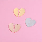Fnixtar 10Pairs Heart Charms Stainless Steel DIY Necklace Keychain