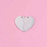 Fnixtar 10Pairs Heart Charms Stainless Steel DIY Necklace Keychain