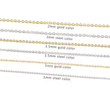 10Pcs Stainless Steel Cable Chain Necklaces 40-60cm DIY Jewelry Accessories