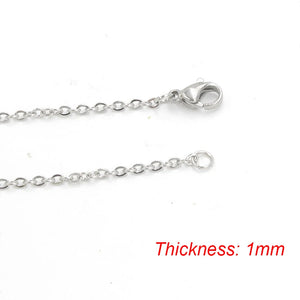 10Pcs Stainless Steel Cable Chain Necklaces 40-60cm DIY Jewelry Accessories