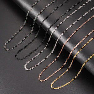 10Pcs Stainless Steel Cable Chain Necklaces 40-60cm DIY Jewelry Accessories