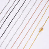 10Pcs Stainless Steel Cable Chain Necklaces 40-60cm DIY Jewelry Accessories