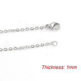 10Pcs Stainless Steel Cable Chain Necklaces 40-60cm DIY Jewelry Accessories