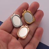 10pcs Square Mirror Polish Stainless Steel Charm Pendant DIY Craft Necklace