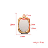 10pcs Square Mirror Polish Stainless Steel Charm Pendant DIY Craft Necklace