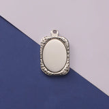 10pcs Square Mirror Polish Stainless Steel Charm Pendant DIY Craft Necklace