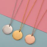 Fnixtar 10pcs Stainless Steel Necklace Round Disc Circle Pendant