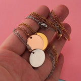 Fnixtar 10pcs Stainless Steel Necklace Round Disc Circle Pendant