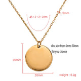 Fnixtar 10pcs Stainless Steel Necklace Round Disc Circle Pendant