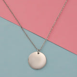 Fnixtar 10pcs Stainless Steel Necklace Round Disc Circle Pendant