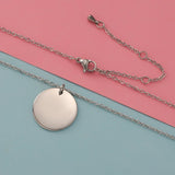 Fnixtar 10pcs Stainless Steel Necklace Round Disc Circle Pendant