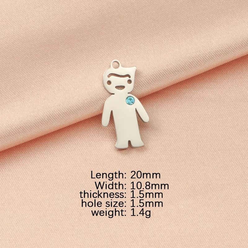 Fnixtar 10pcs Stainless Steel Friendship Love Pendants