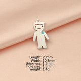 Fnixtar 10pcs Stainless Steel Friendship Love Pendants