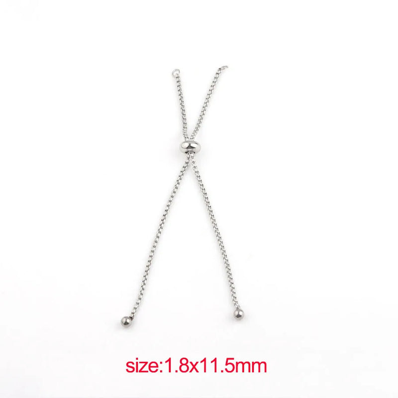 12Pcs 1.8mm Stainless Steel Slider Extender Chain DIY Jewelry Necklace Bracelet