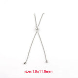 12Pcs 1.8mm Stainless Steel Slider Extender Chain DIY Jewelry Necklace Bracelet