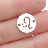 12Pcs 12mm Zodiac Charms 1.5mm Hole Constellations Charms For Necklaces Bracelet
