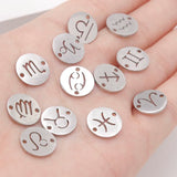 12Pcs 12mm Zodiac Charms 1.5mm Hole Constellations Charms For Necklaces Bracelet