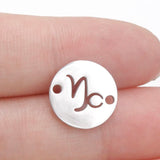 12Pcs 12mm Zodiac Charms 1.5mm Hole Constellations Charms For Necklaces Bracelet