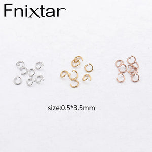 200Pcs 0.5x3.5mm PVD Rose Stainless Steel Jump Rings Split Rings Connectors
