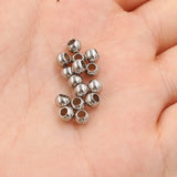 200Pcs 3*4mm Steel Beads Stainless Steel Chars DIY Jewelry Making