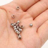 200Pcs 3*4mm Steel Beads Stainless Steel Chars DIY Jewelry Making